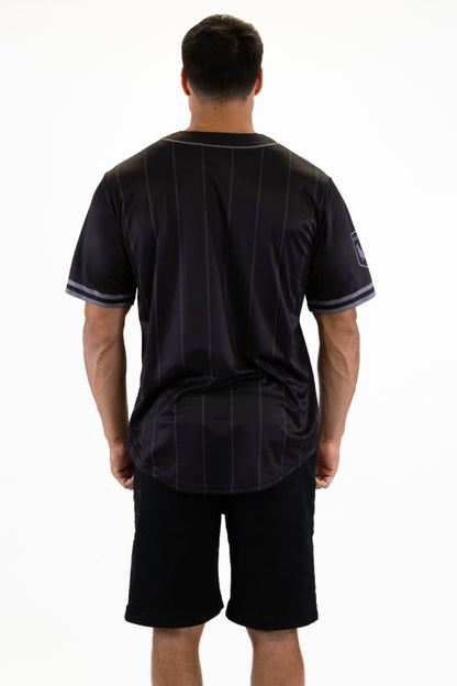 QLD Maroons 2025 NRL Mens Blackout Baseball Shirt