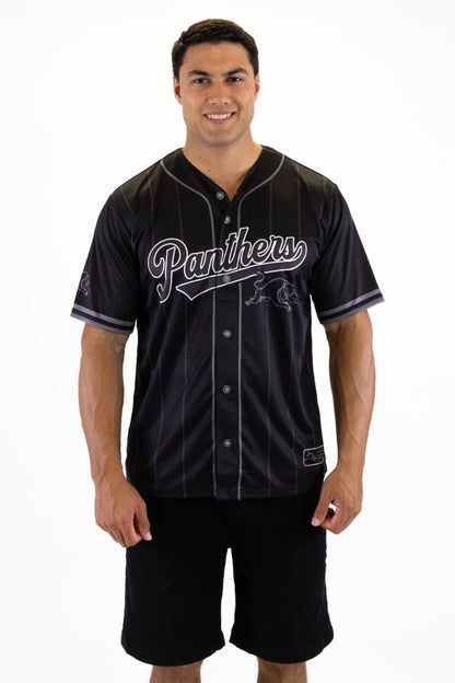 Penrith Panthers 2025 NRL Mens Blackout Baseball Shirt