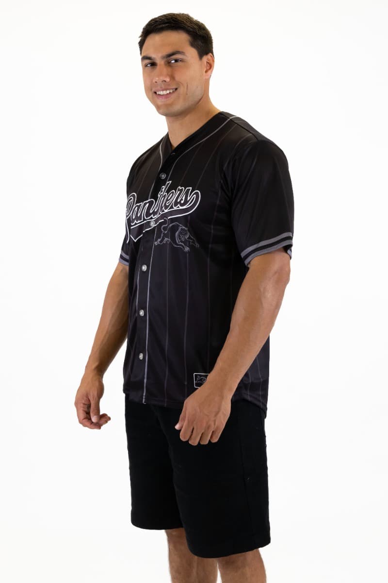 Penrith Panthers 2025 NRL Mens Blackout Baseball Shirt