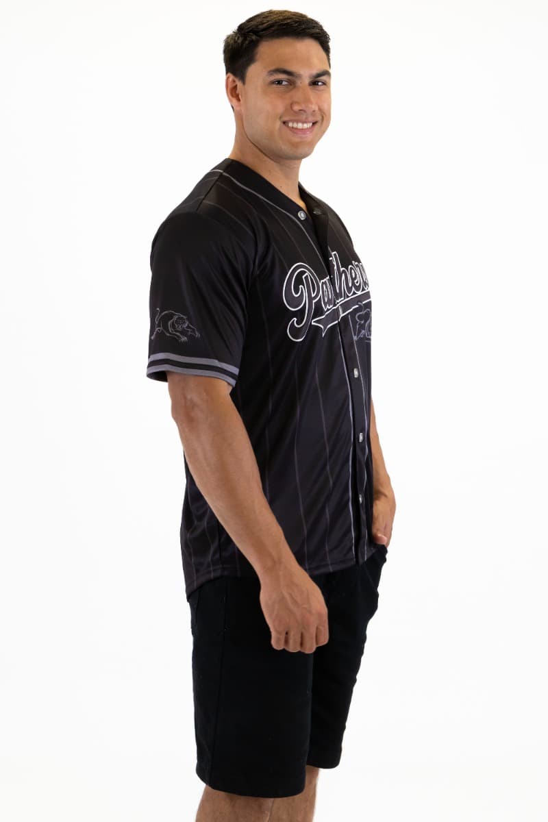 Penrith Panthers 2025 NRL Mens Blackout Baseball Shirt