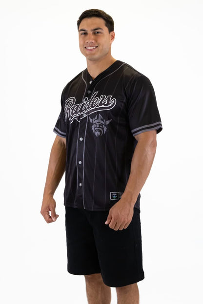 Canberra Raiders 2025 NRL Mens Blackout Baseball Shirt