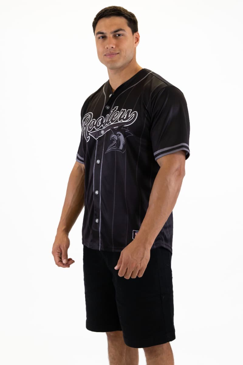 Sydney Roosters 2025 NRL Mens Blackout Baseball Shirt