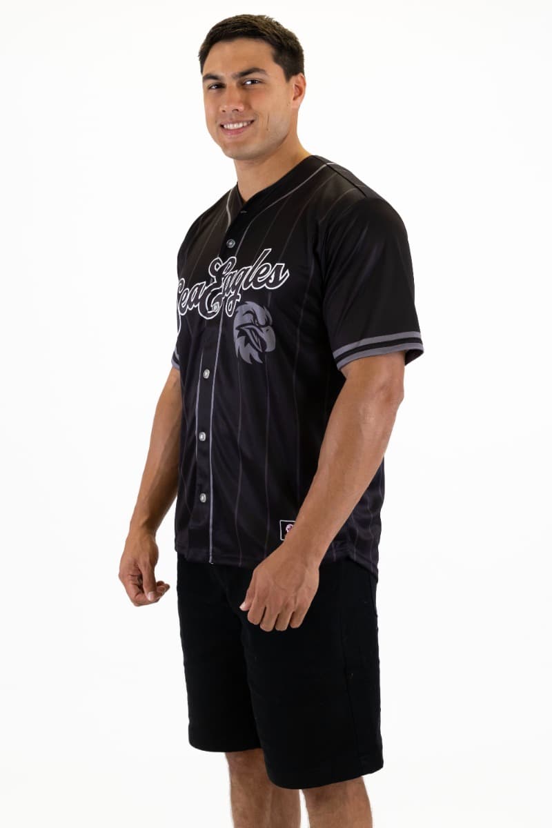 Manly Sea Eagles 2025 NRL Mens Blackout Baseball Shirt