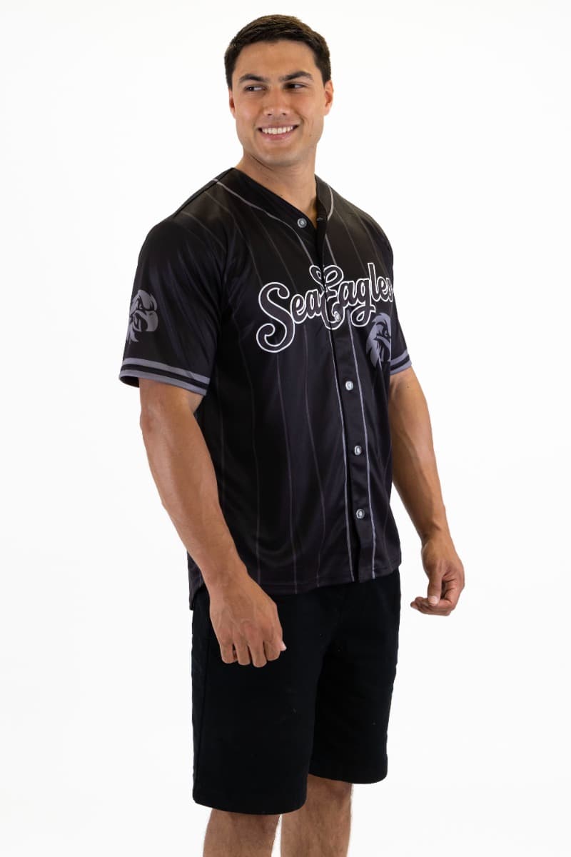 Manly Sea Eagles 2025 NRL Mens Blackout Baseball Shirt