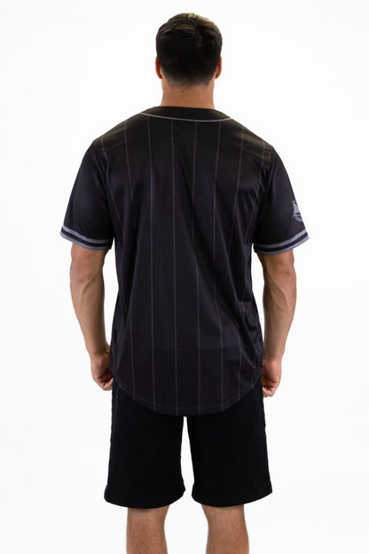 Cronulla Sharks 2025 NRL Mens Blackout Baseball Shirt