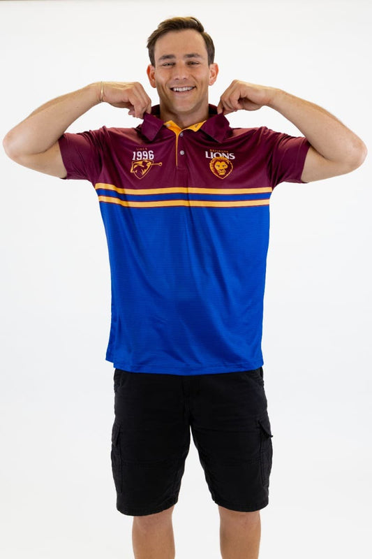 Brisbane Lions 2025 AFL Mens Sandman Golf Polo Shirt