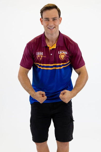 Brisbane Lions 2025 AFL Mens Sandman Golf Polo Shirt