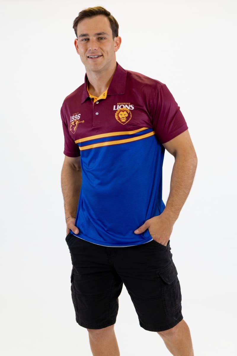 Brisbane Lions 2025 AFL Mens Sandman Golf Polo Shirt
