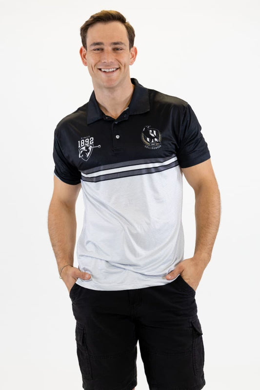Collingwood Magpies 2025 AFL Mens Sandman Golf Polo Shirt