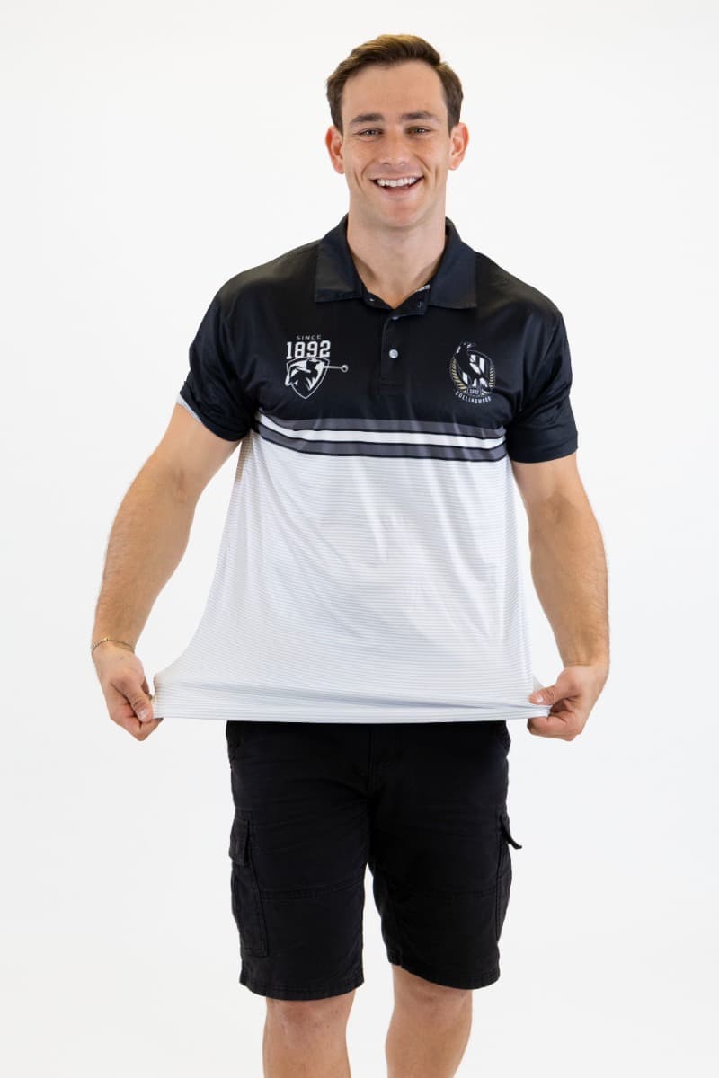 Collingwood Magpies 2025 AFL Mens Sandman Golf Polo Shirt