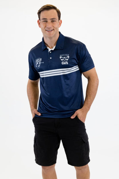 Geelong Cats 2025 AFL Mens Sandman Golf Polo Shirt