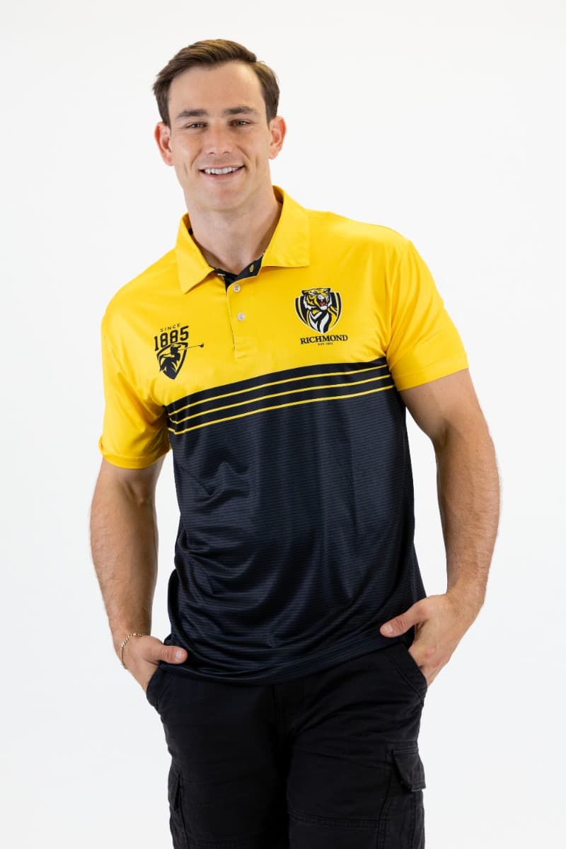 Richmond Tigers 2025 AFL Mens Sandman Golf Polo Shirt