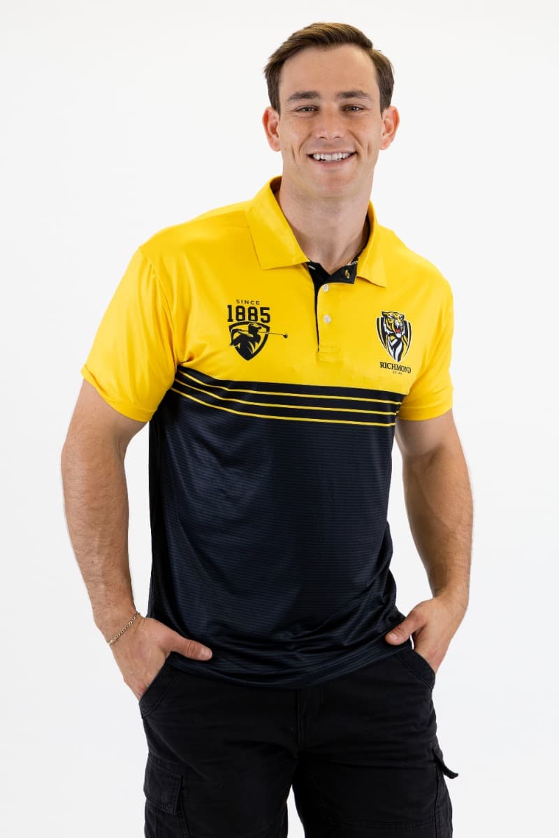 Richmond Tigers 2025 AFL Mens Sandman Golf Polo Shirt