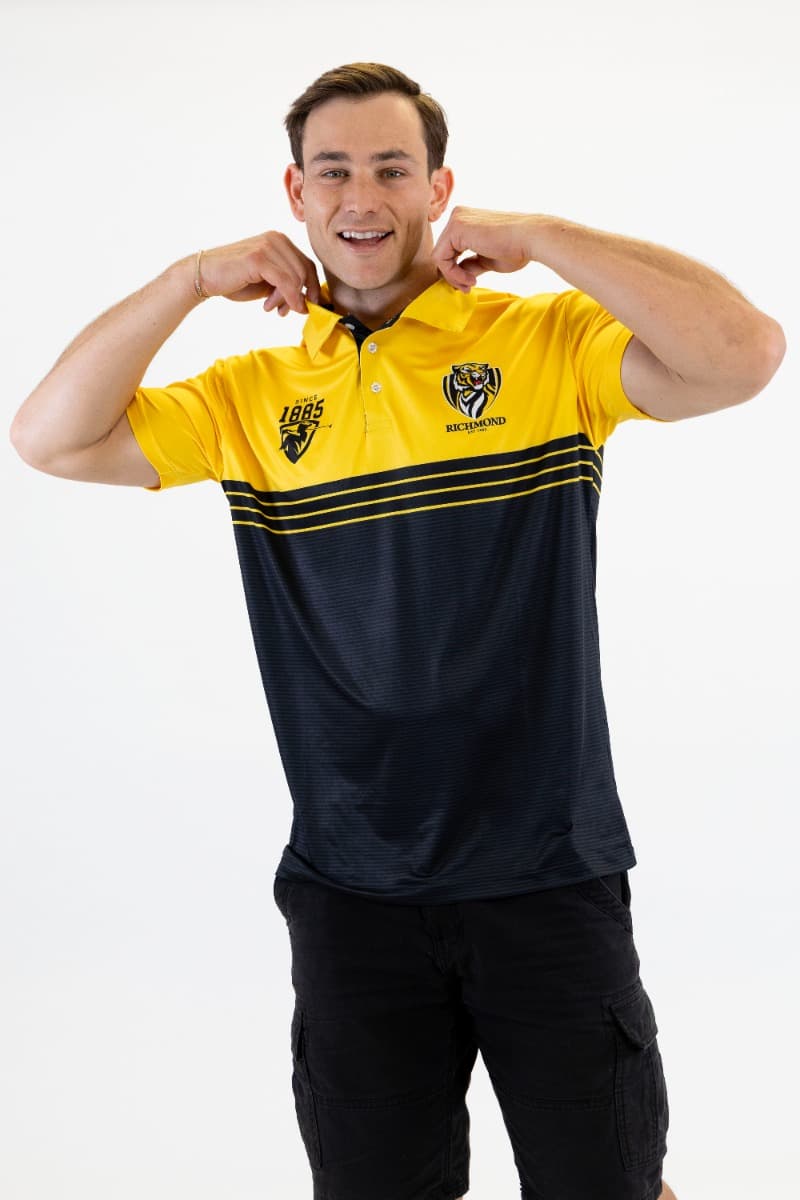 Richmond Tigers 2025 AFL Mens Sandman Golf Polo Shirt
