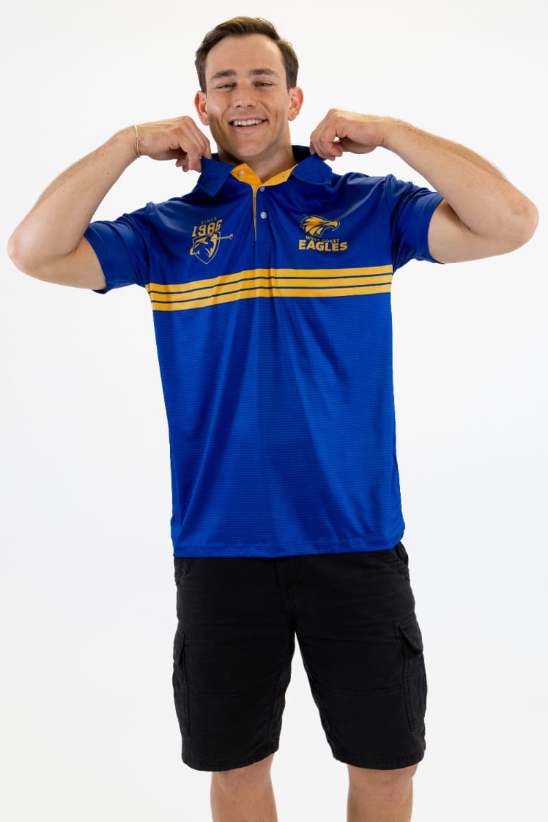 West Coast Eagles 2025 AFL Mens Sandman Golf Polo Shirt
