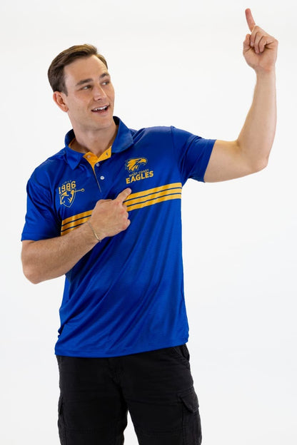 West Coast Eagles 2025 AFL Mens Sandman Golf Polo Shirt