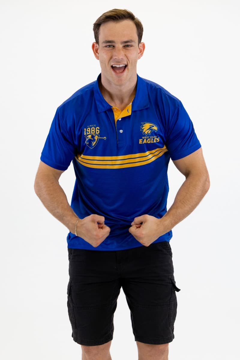West Coast Eagles 2025 AFL Mens Sandman Golf Polo Shirt