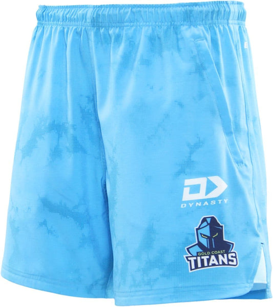 Gold Coast Titans 2025 NRL Mens Cyan Training Shorts