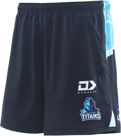 Gold Coast Titans 2025 NRL Mens Black Training Shorts