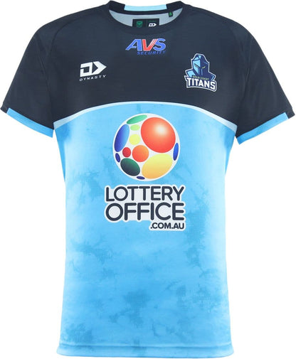 Gold Coast Titans 2025 NRL Mens Cyan Training Shirt