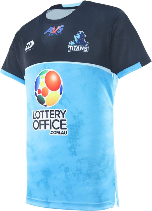 Gold Coast Titans 2025 NRL Mens Cyan Training Shirt