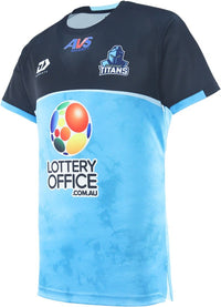 Gold Coast Titans 2025 NRL Mens Cyan Training Shirt