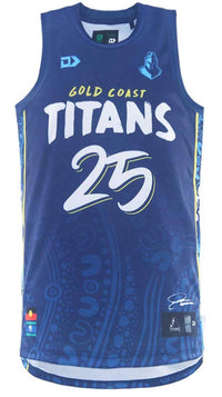Gold Coast Titans 2025 NRL Mens Indigenous Basketball Singlet