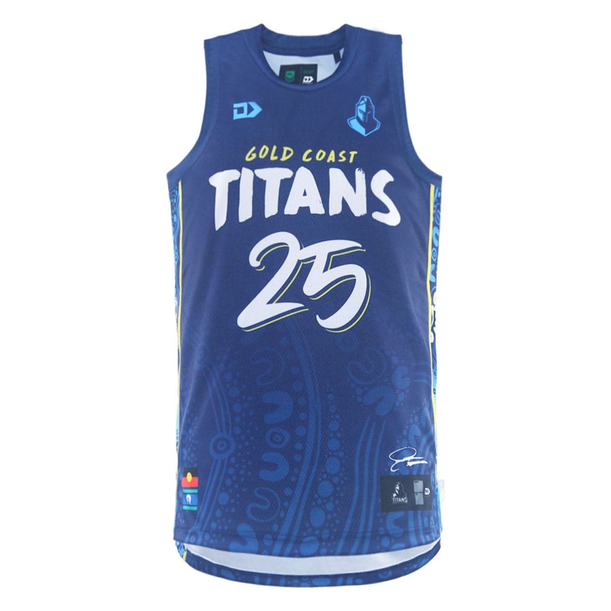 Gold Coast Titans 2025 NRL Mens Indigenous Basketball Singlet