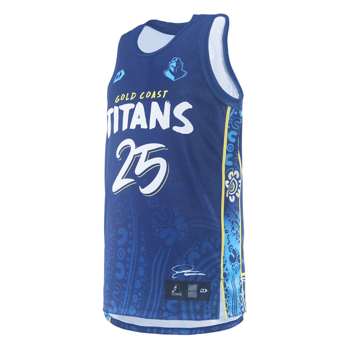 Gold Coast Titans 2025 NRL Mens Indigenous Basketball Singlet