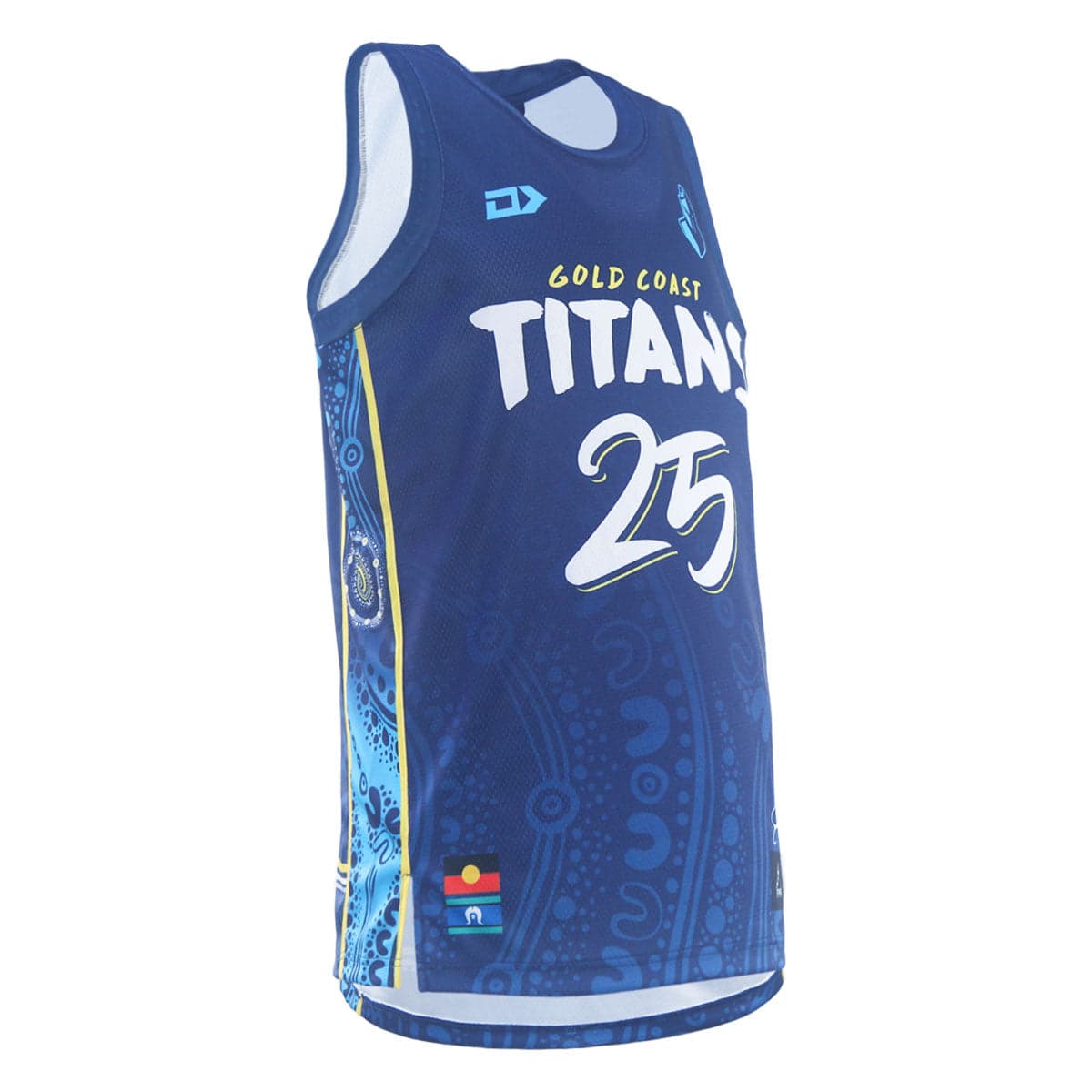 Gold Coast Titans 2025 NRL Mens Indigenous Basketball Singlet