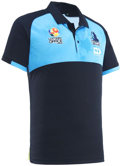 Gold Coast Titans 2025 NRL Mens Black Media Polo Shirt