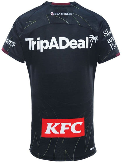 Manly Sea Eagles 2025 NRL Mens Black Alternate Training Shirt