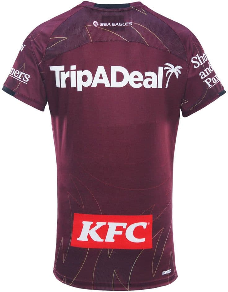 Manly Sea Eagles 2025 NRL Mens Maroon Training Shirt
