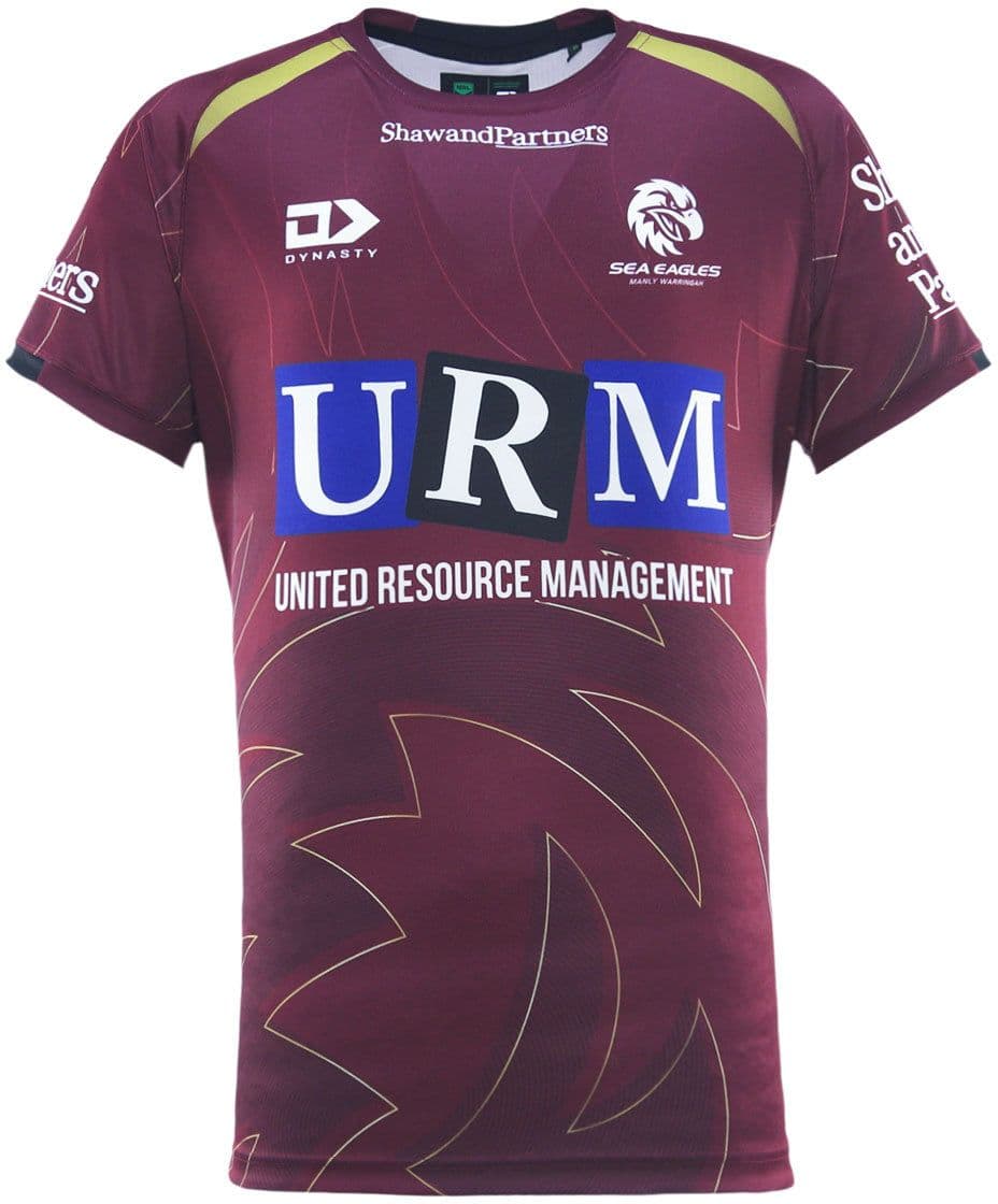 Manly Sea Eagles 2025 NRL Mens Maroon Training Shirt