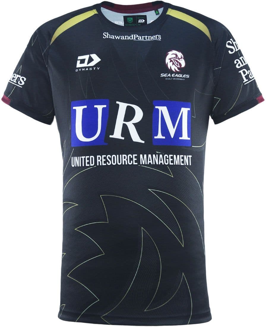 Manly Sea Eagles 2025 NRL Mens Black Alternate Training Shirt