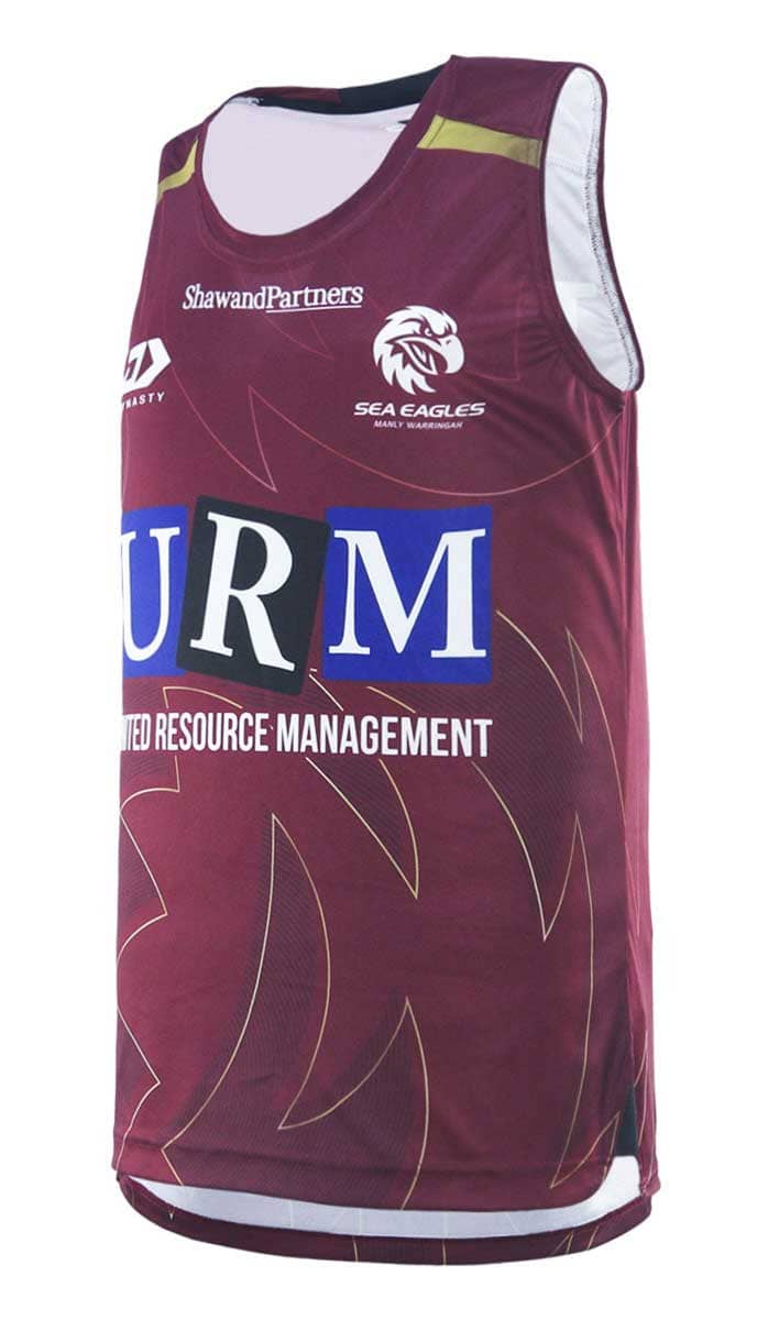 Manly Sea Eagles 2025 NRL Mens Maroon Training Singlet