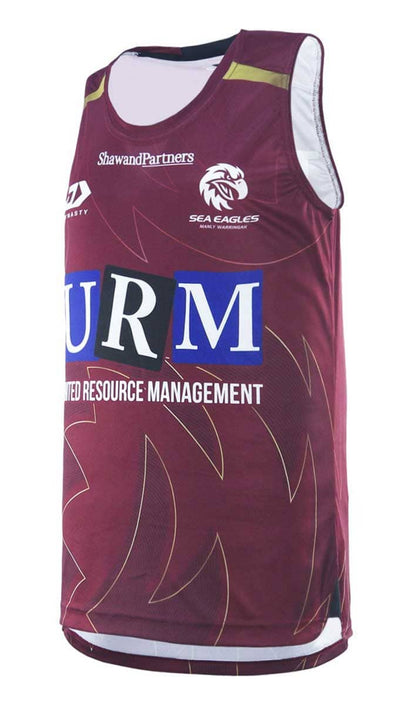 Manly Sea Eagles 2025 NRL Mens Maroon Training Singlet