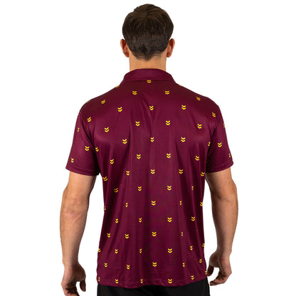 Brisbane Broncos 2025 NRL Mens Mulligan Golf Polo Shirt