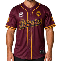 Brisbane Broncos 2026 NRL Mens Homer Baseball Shirt