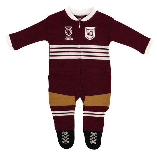 QLD Maroons State of Origin NRL Infant Zip Footysuit