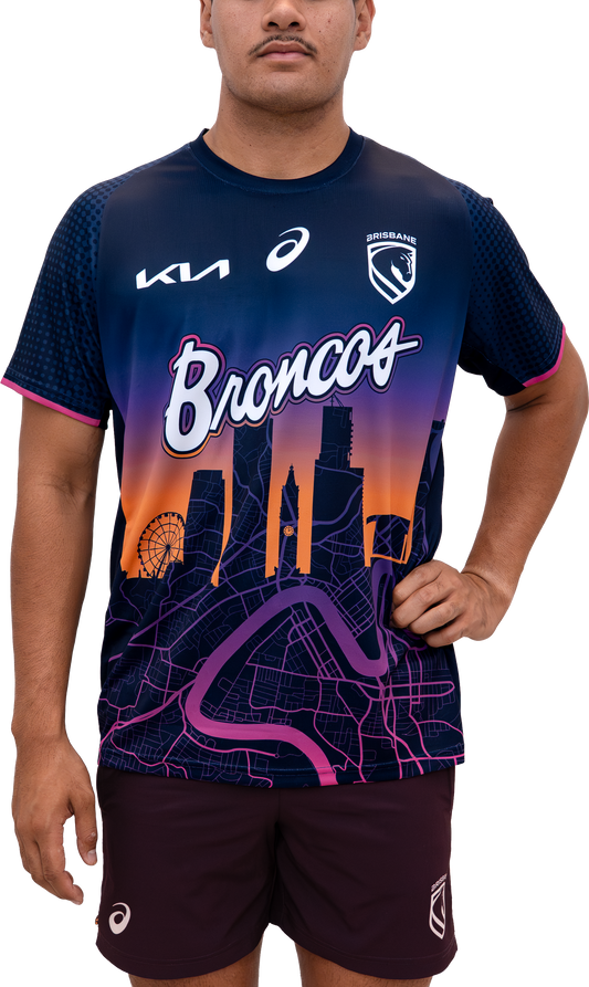 Brisbane Broncos 2026 NRL Mens Run Out Tee