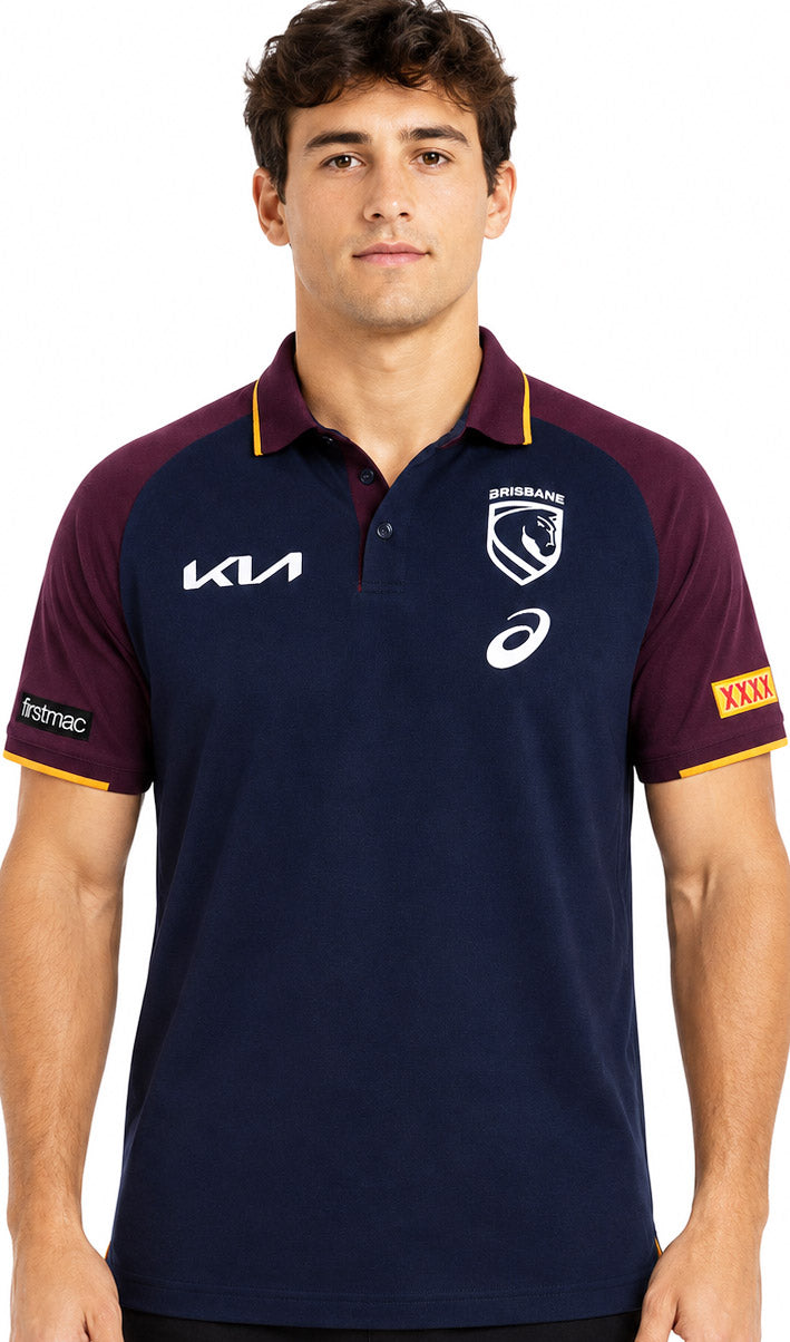 Brisbane Broncos 2026 NRL Mens Team Polo Shirt