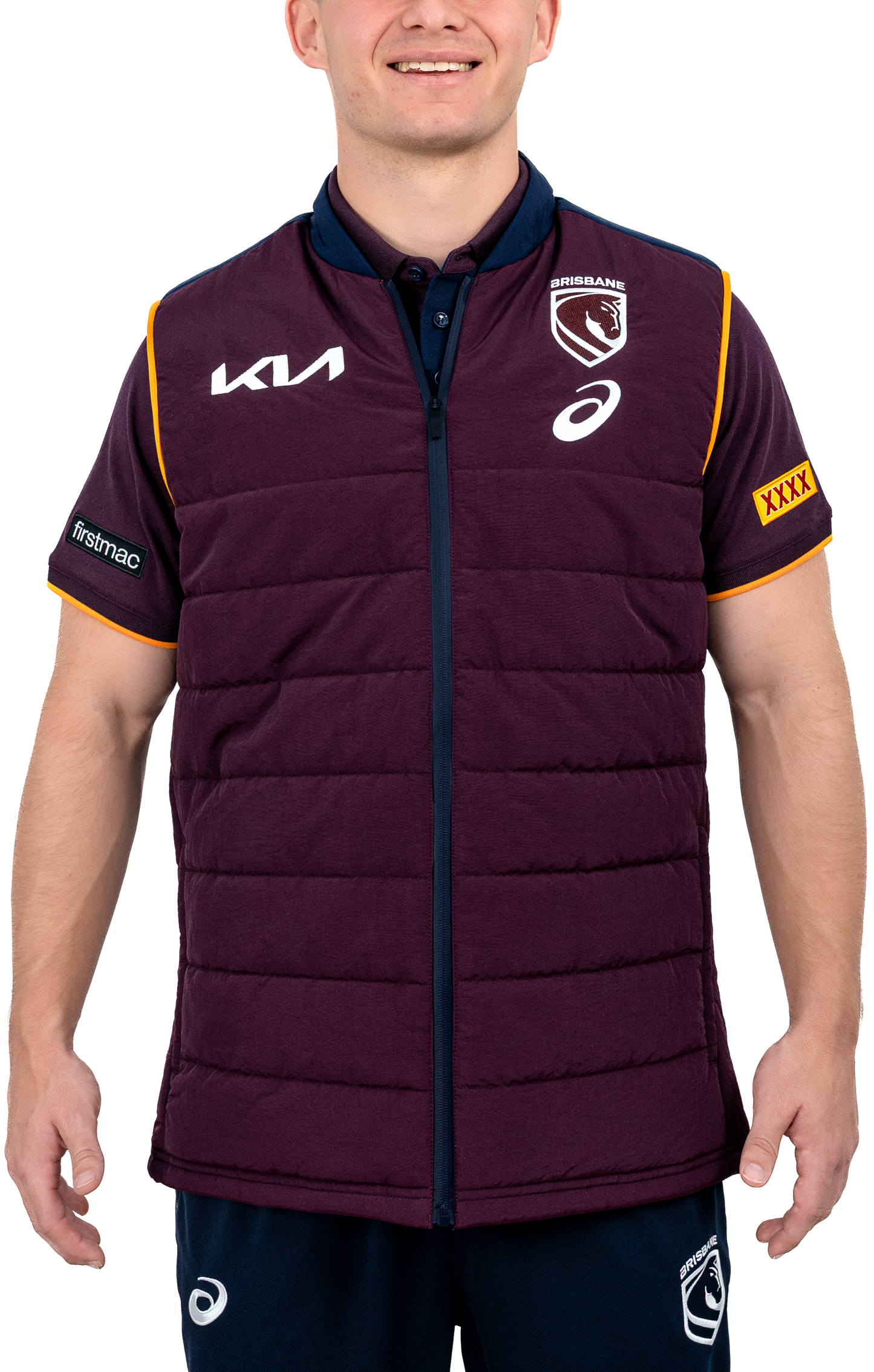 Brisbane Broncos 2026 NRL Mens Puffer Vest