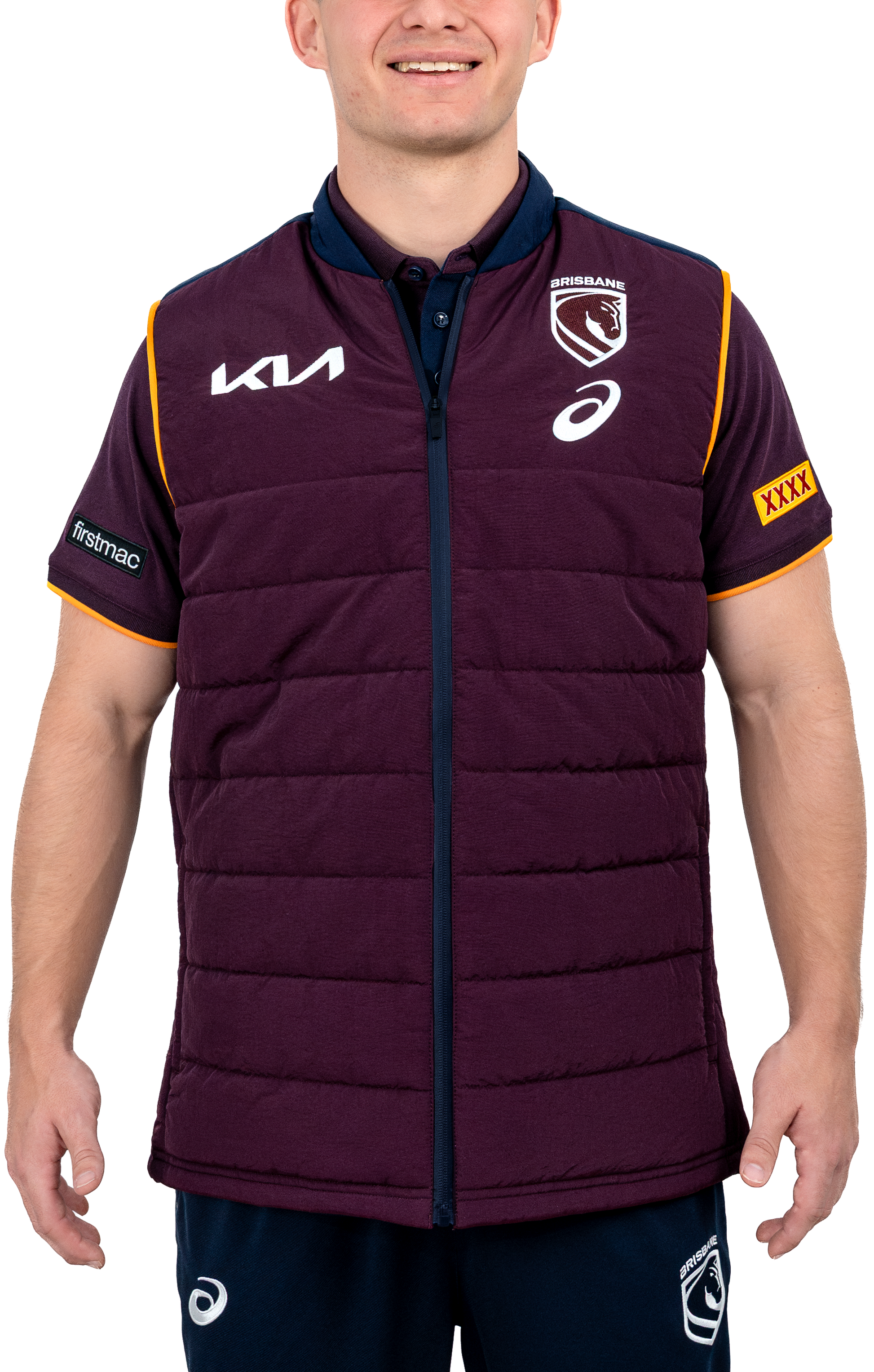 Brisbane Broncos 2026 NRL Mens Puffer Vest
