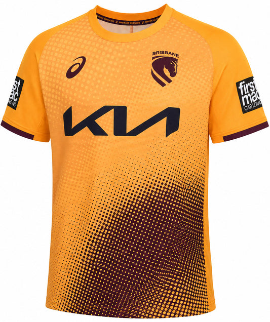 Brisbane Broncos 2026 NRL Mens Gold Training Shirt