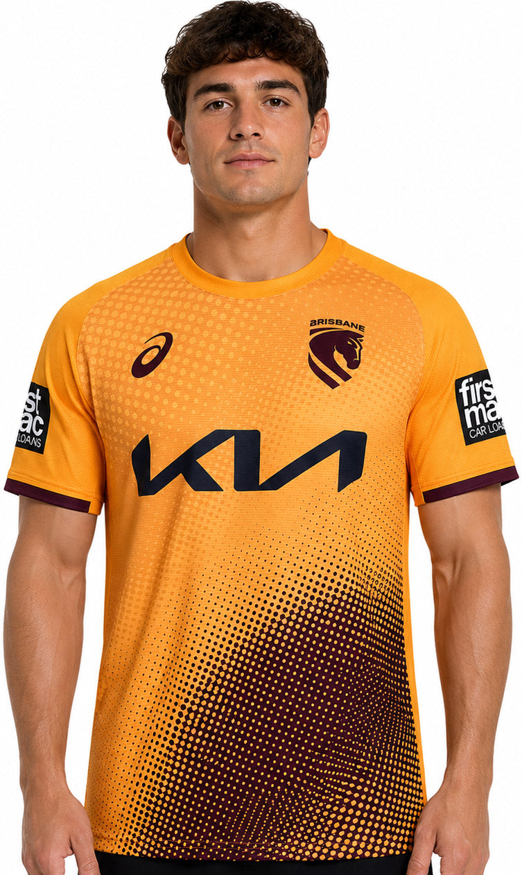 Brisbane Broncos 2026 NRL Mens Gold Training Shirt