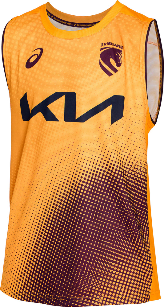 Brisbane Broncos 2026 NRL Mens Gold Training Singlet