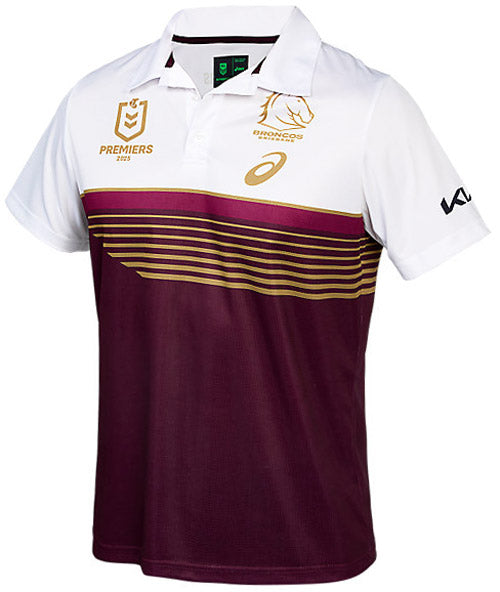 Brisbane Broncos 2025 NRL Mens Asics Premiers Polo Shirt