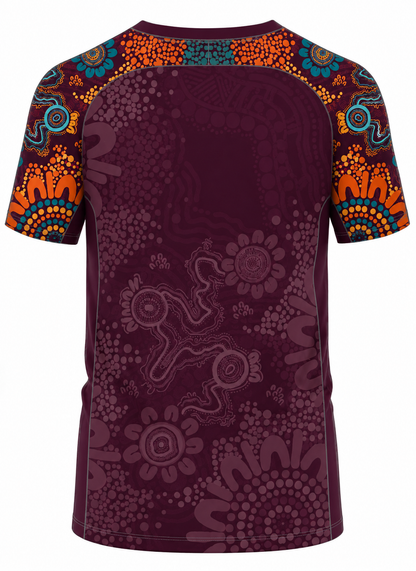 Brisbane Broncos 2026 NRL Mens Indigenous Run Out Shirt