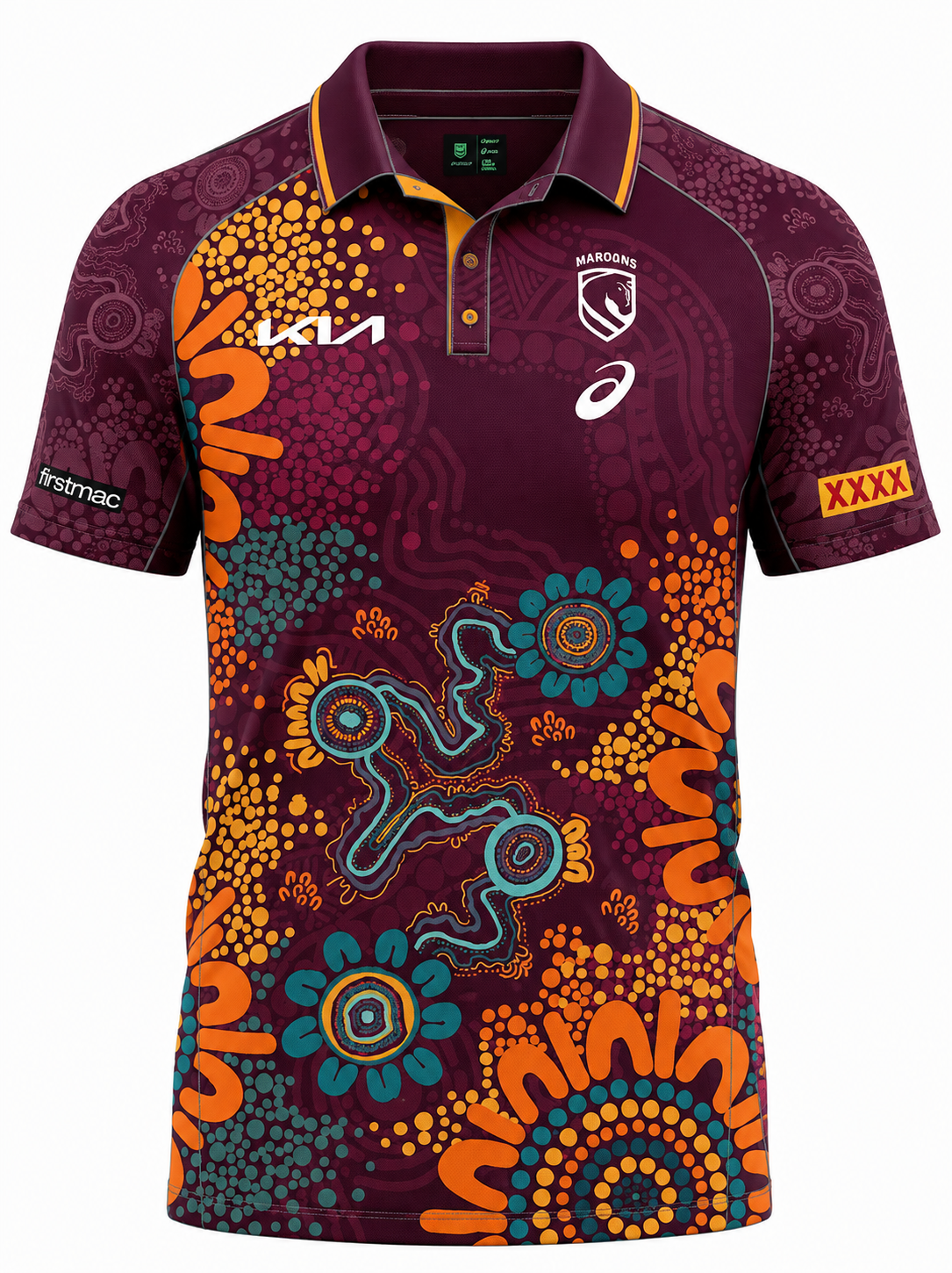 Brisbane Broncos 2026 NRL Ladies Indigenous Polo Shirt